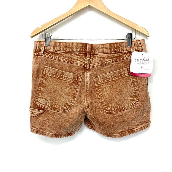 Isabel Maternity Acid Wash Carpenter Highest Rise Shorts Comfort Stretch New Nwt - Picture 3 of 12